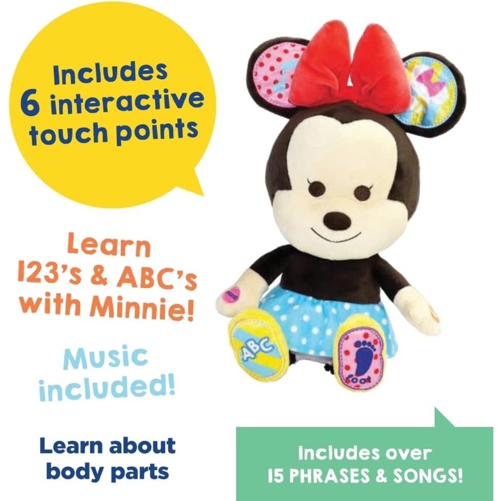 Disney Hooyay Hug and Play Minnie Mouse Stuffed Animal Plush 15" Interactive NEW